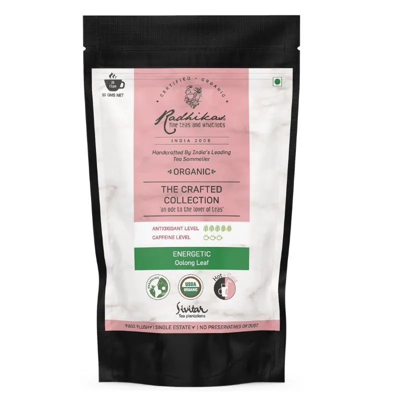 Radhikas Energetic Oolong Leaf, Certified Organic, Cold & Hot Brew