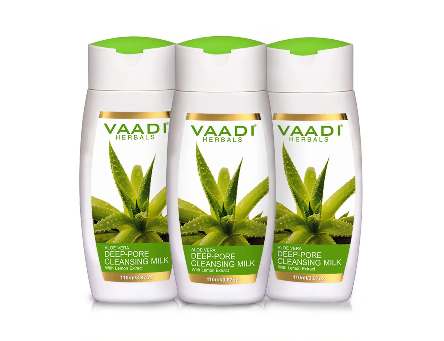 Vaadi Herbals Value Pack Of 3 Aloevera Deep Pore Cleansing Milk With Lemon Extract