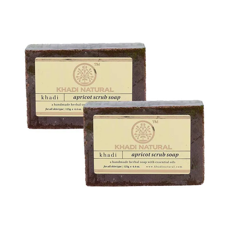 Khadi Natural Apricot Scrub Soap - Pack of 2