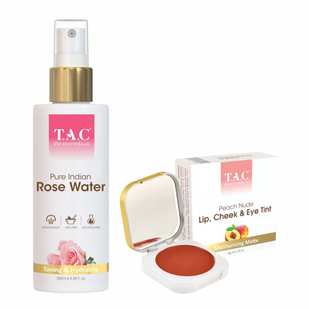 TAC - The Ayurveda Co. Rose Water Toner & Peach Lip & Cheek Tint