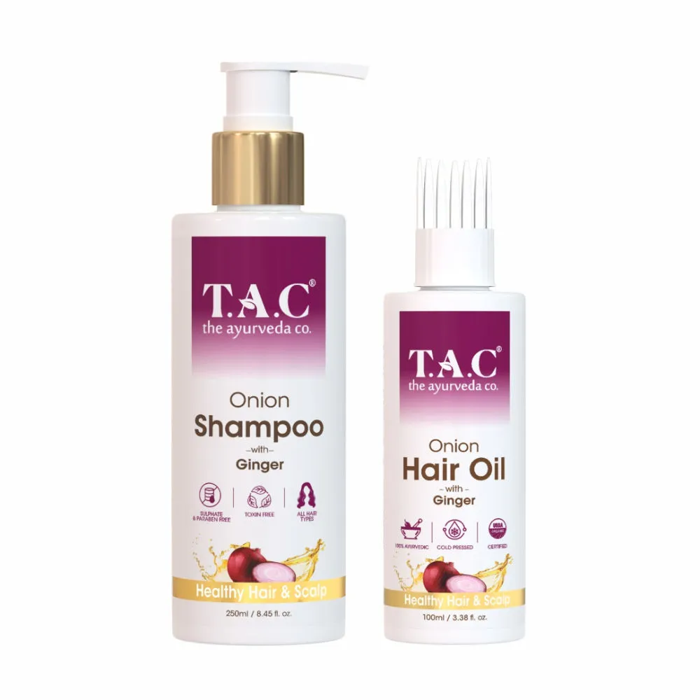 TAC - The Ayurveda Co. Onion Hair Oil & Onion Shampoo|Hairfall Control