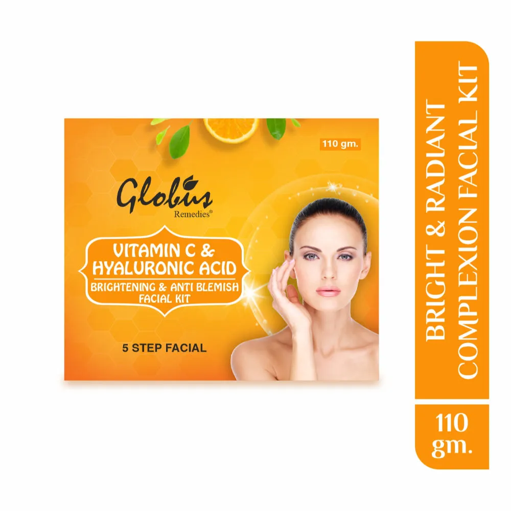 Globus Remedies Vitamin C & Hyaluronic Acid Brightening & Anti Blemish Facial Kit