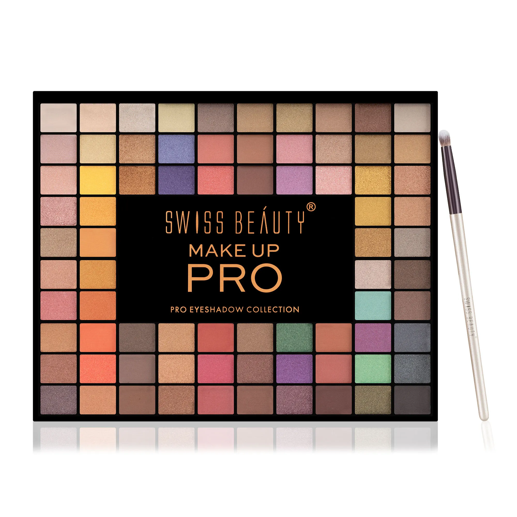 Swiss Beauty Makeup Pro Eyeshadow Palette With Free Eyeshadow Brush Combo