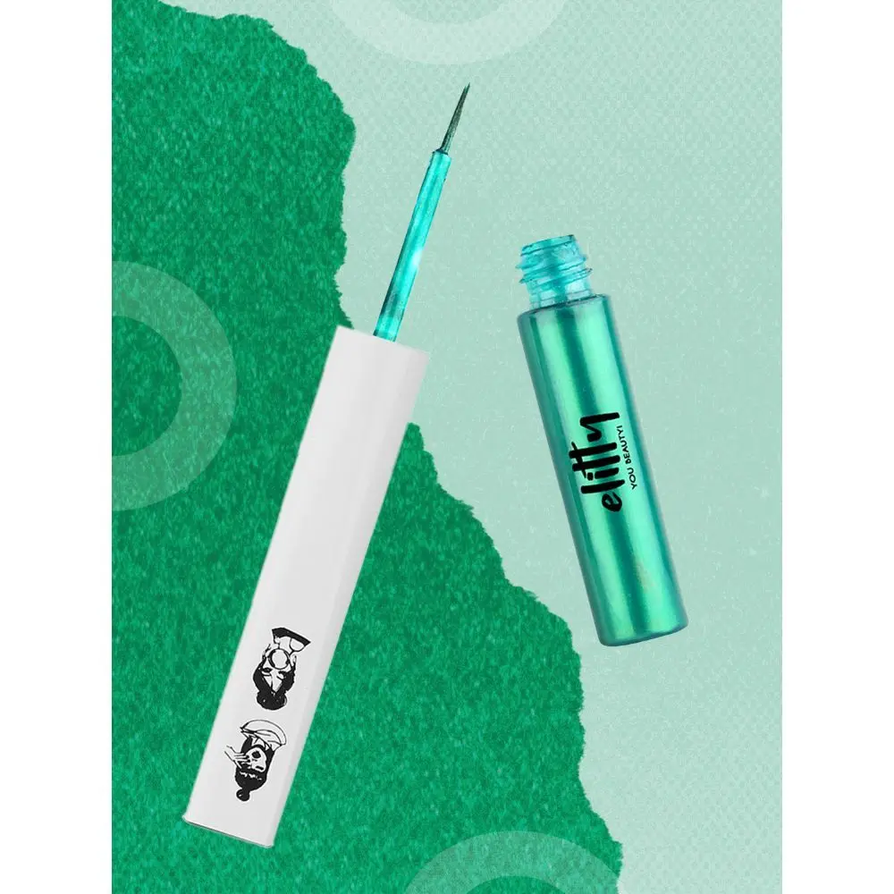 Elitty Liquid Pop Coloured Eyeliner- Power Move (Metallic Green) Makeup for Teens -4 ML