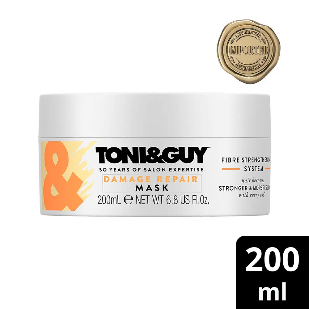 Toni & Guy Damage Repair Hair Mask for Dry, Damaged & Frizzy Hair, Intense Nourishment, 200ml