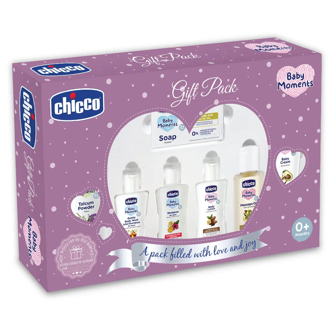 Chicco Baby Moments Caring Gift Set For Babies - Purple