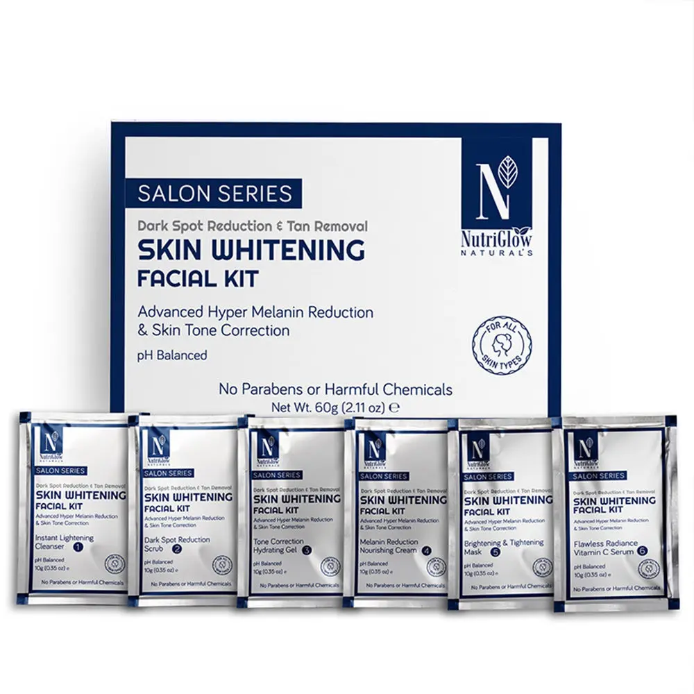 NutriGlow NATURAL'S Advanced Pro Formula Skin Whitening Facial Kit For Skin Tone Correction, 60gm