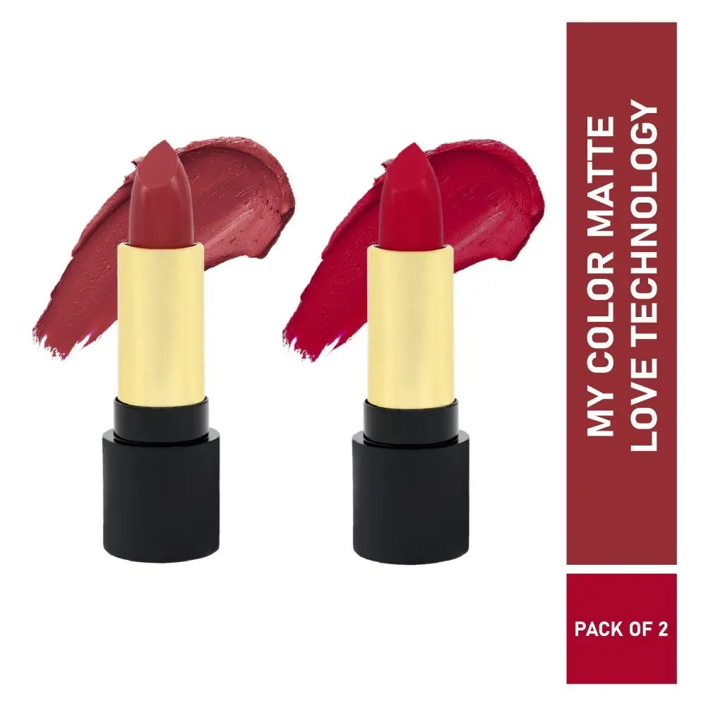 Half N Half Velvet Matte Texture Lipstick My Colour, Hug-Me & Metallic-Maroon, PO2 (7.6gm)