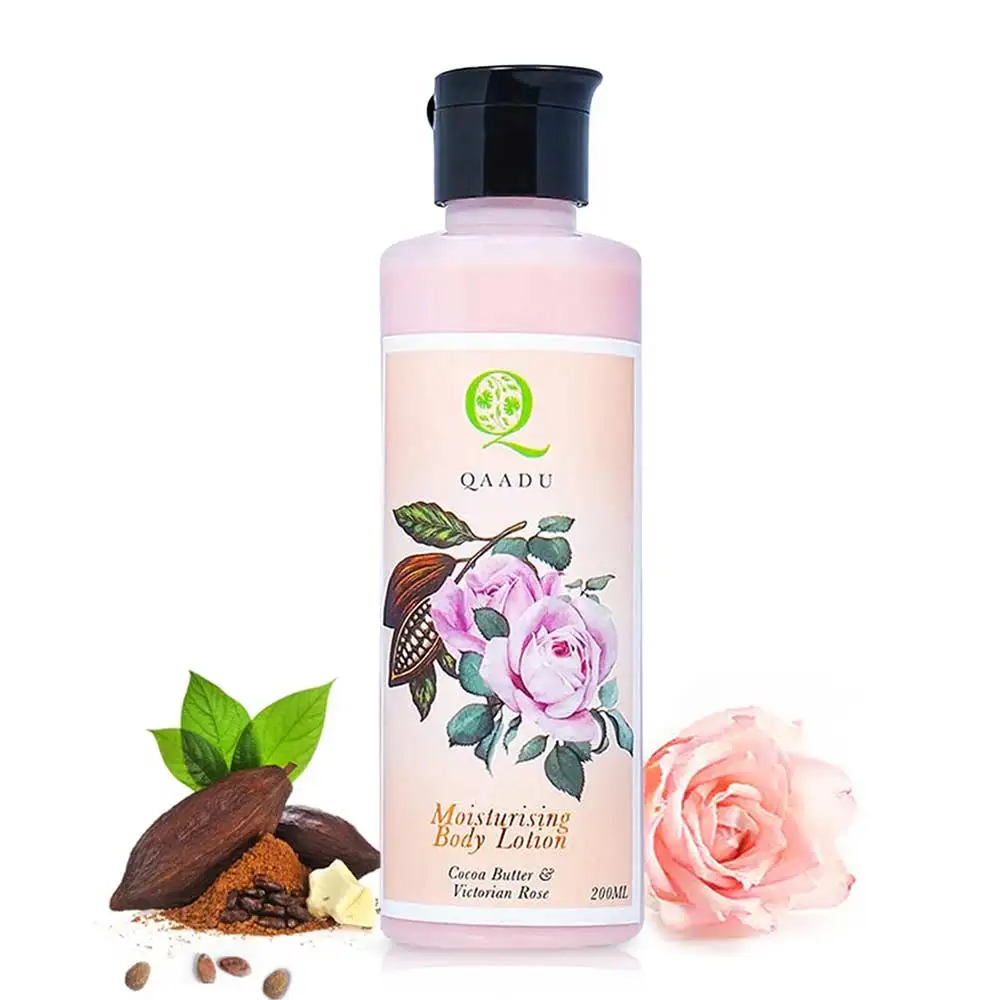 Qaadu Moisturizing Body Lotion,  200 ml  Cocoa Butter & Victorian Rose