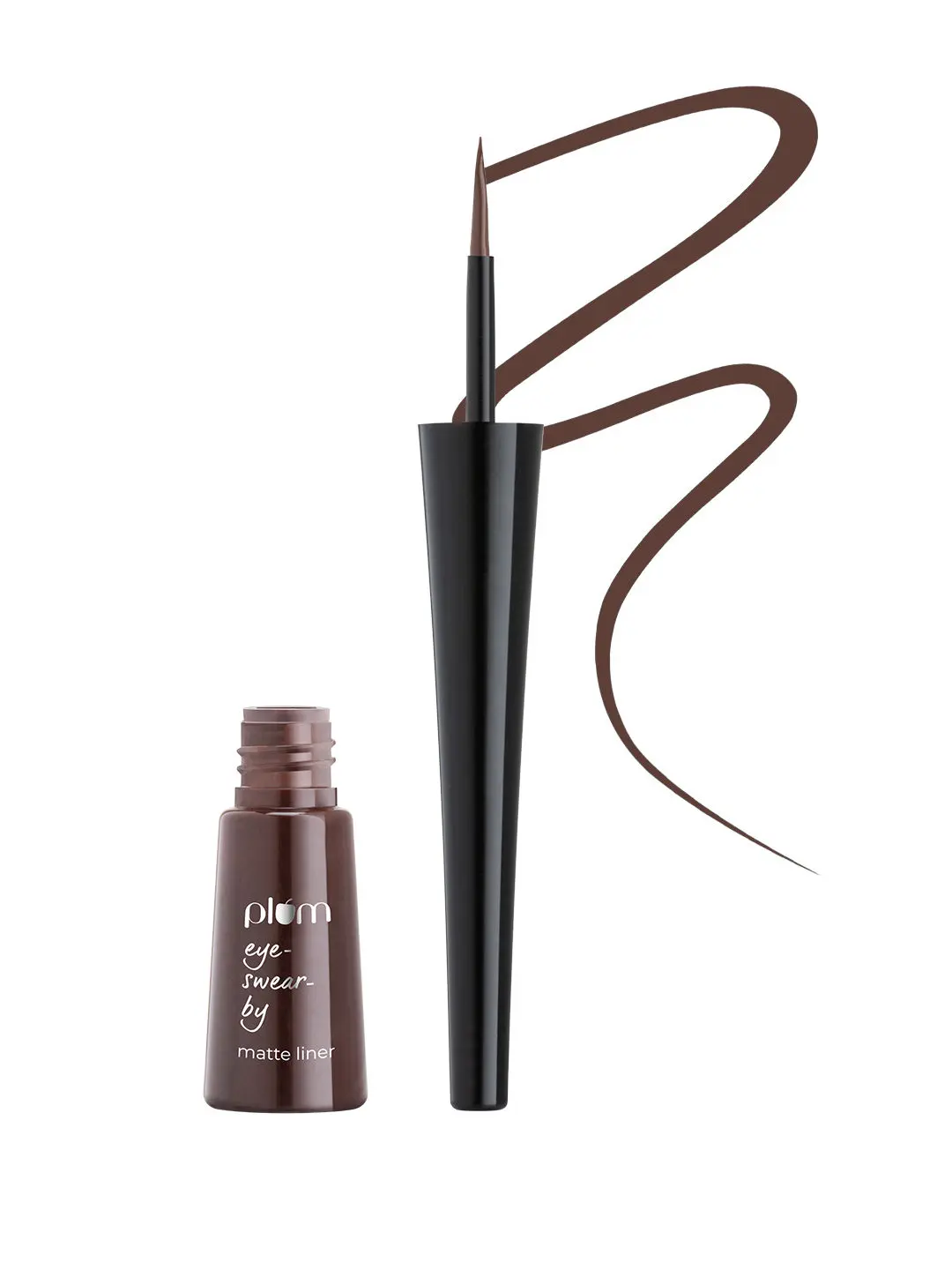 Plum Eye-Swear-By Matte Liner | Water-Proof | Quick Drying | 100% Vegan & Cruelty Free | 08 Brown Around