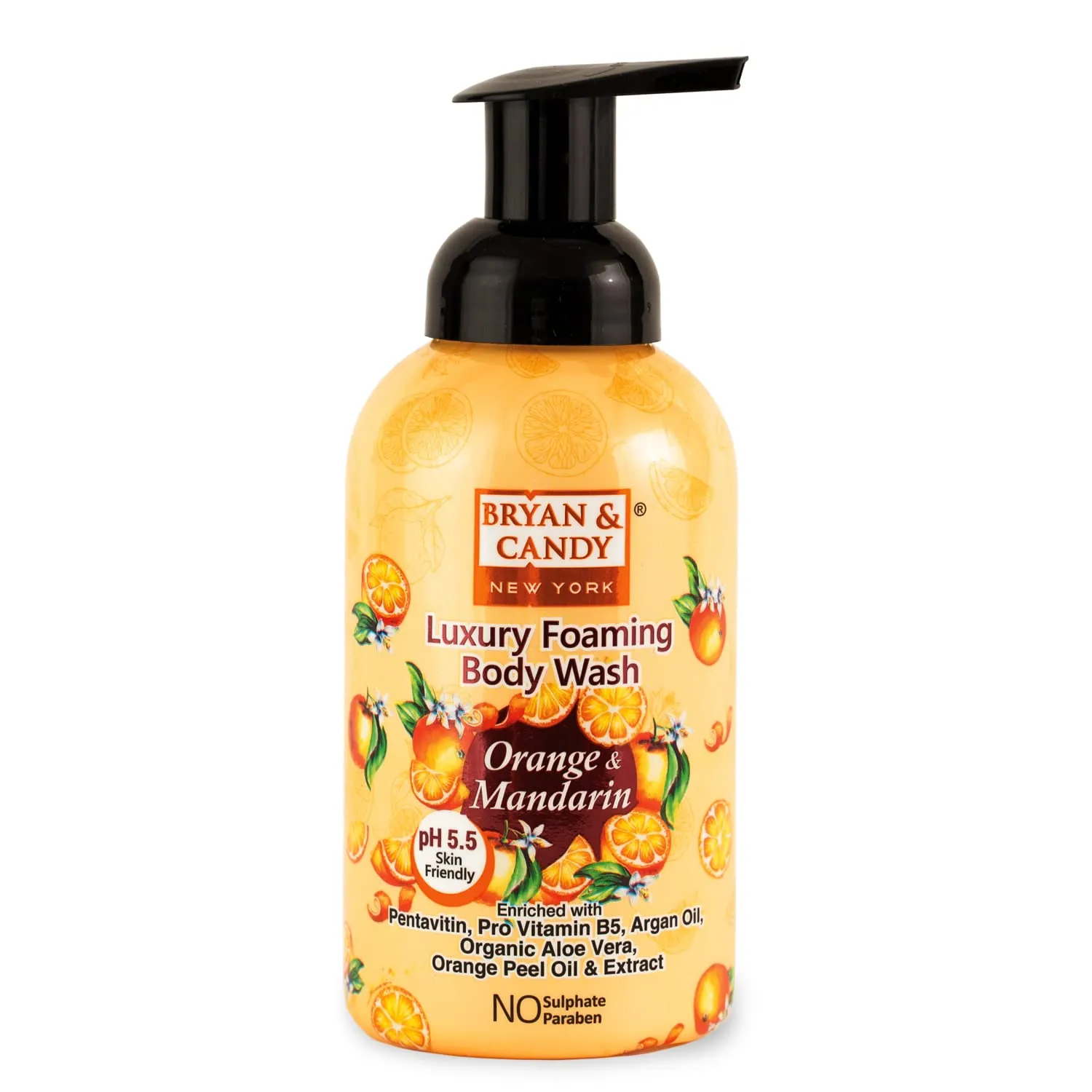 BRYAN & CANDY Orange & Mandarin Luxury Foaming Body Wash,skin Friendly pH 5.5 All Skin Types