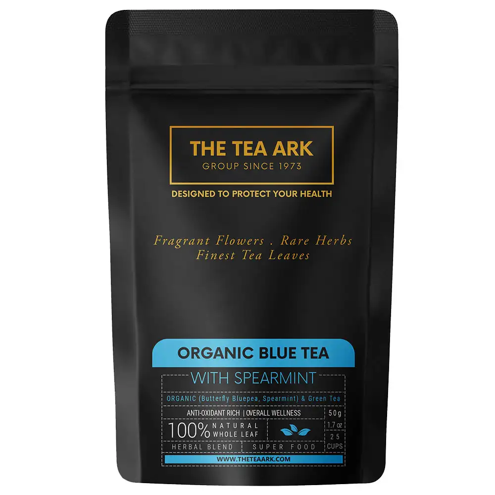 The Tea Ark Organic Blue Tea,  Spearmint - Pouch  50 g