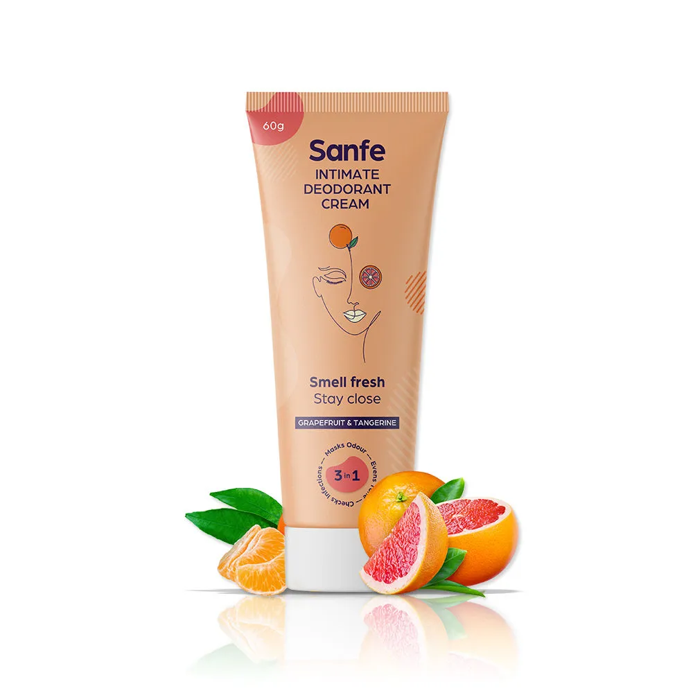 Sanfe Intimate Deodorant Cream With Grapefruit & Tangerine