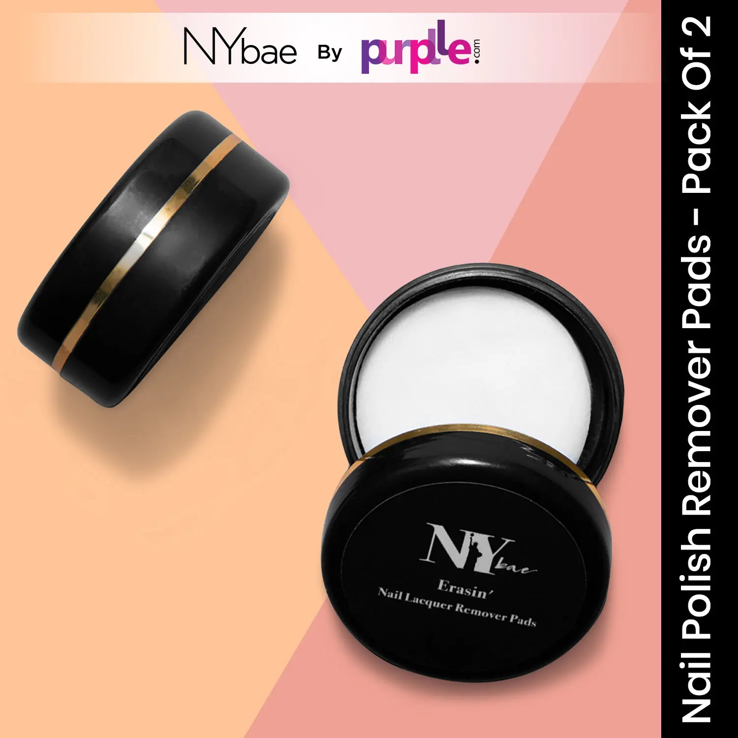 NY Bae Nail Polish Remover Pads | Pack of 2 | Travel Pack (129 g)