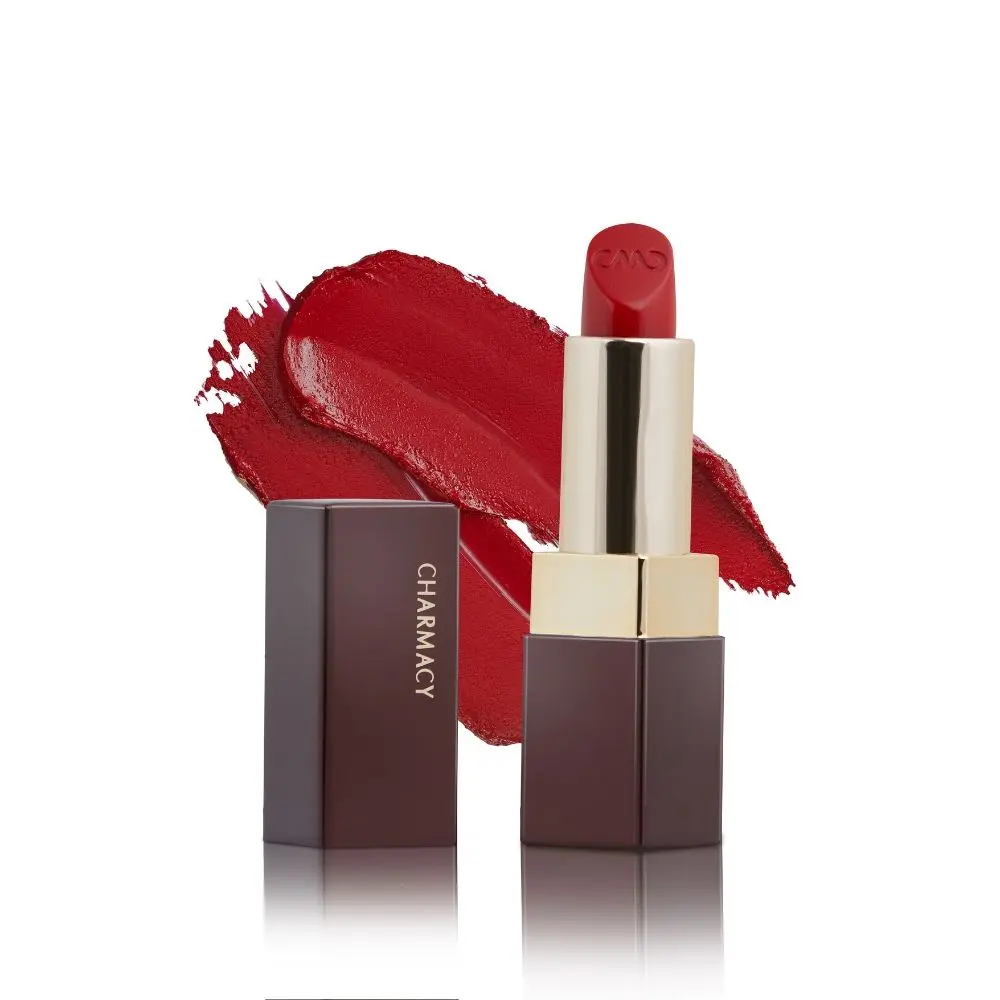 Charmacy Milano Luxe Creme Lipstick (True) - 3.8 g, Moisturised & Hydrating Lips, Highly Pigmented, Light Weight Lipstick, Single Stroke Coverage, Non-Toxic, Vegan, Cruelty Free