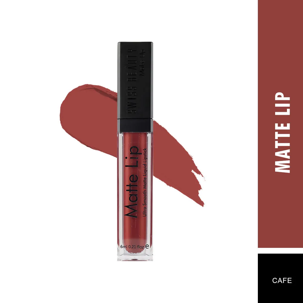 Swiss Beauty Matte Lip Ultra Smooth Matte Liquid Lipstick - 3 CafA©