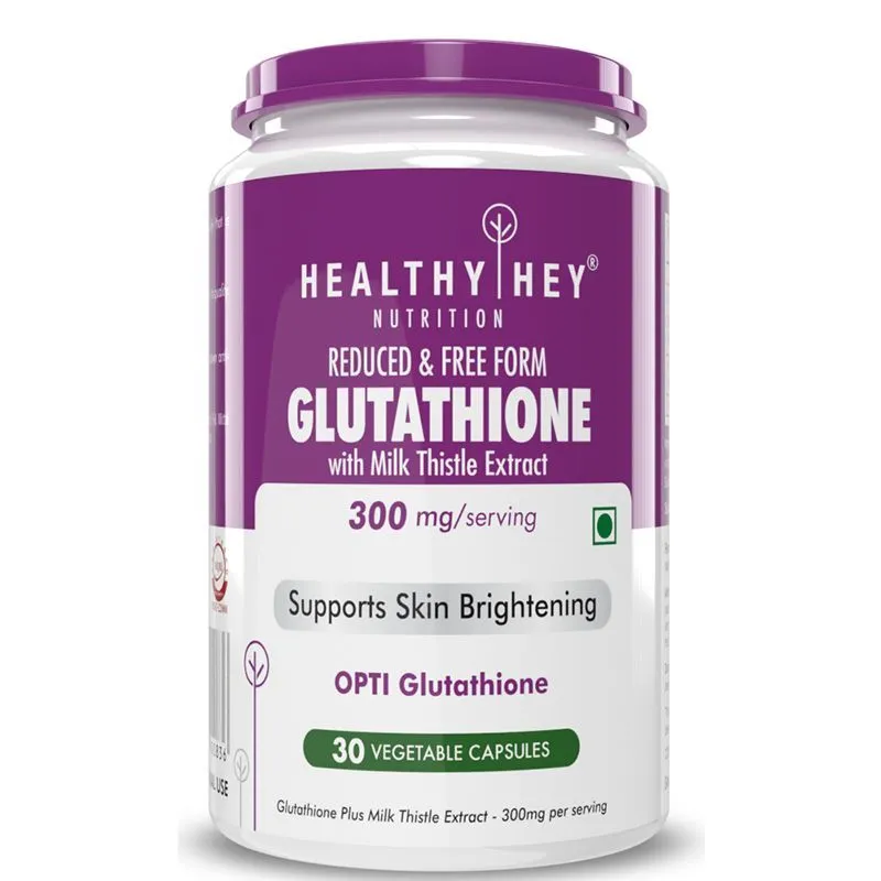 HealthyHey Nutrition Reduced Glutathione With Milk Thistle - Veg Capsuless