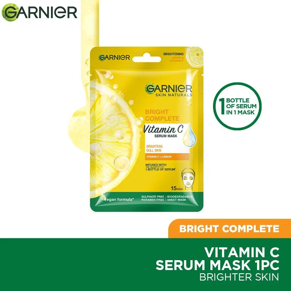 Garnier Skin Naturals, ,Bright Complete vitamin C Serum Sheet Mask