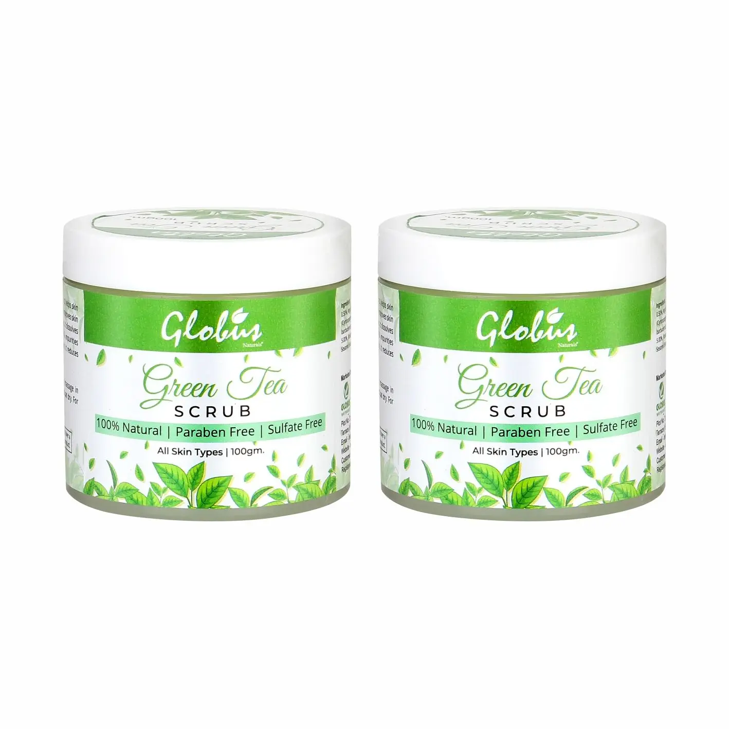 Globus Naturals Green Tea Scrub ( 100 g) Pack Of 2