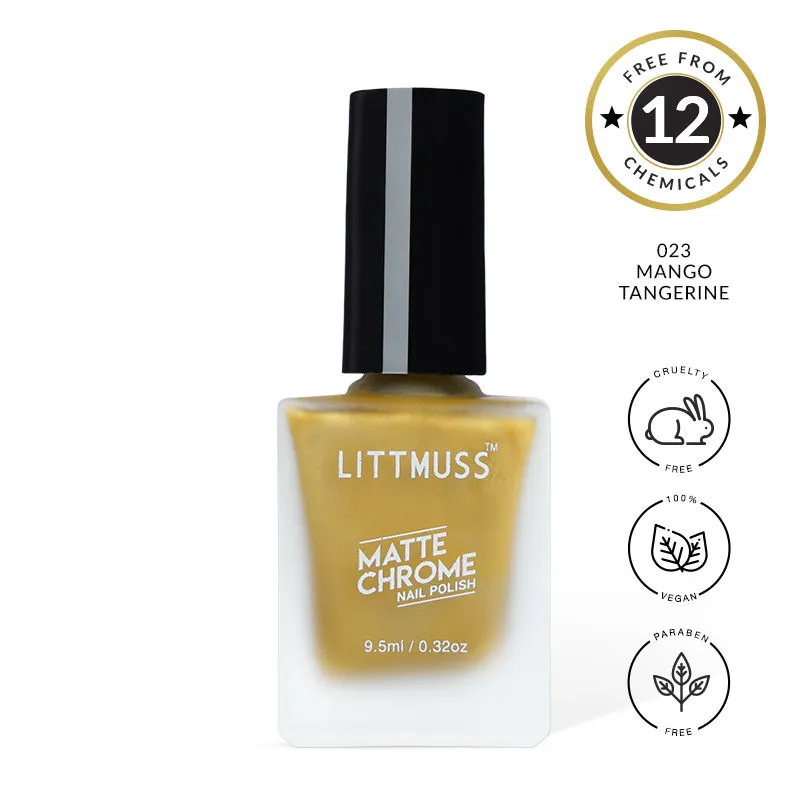 Littmuss Nail Polish Matte Chrome Nail Paint - Mango Tangerine - 023