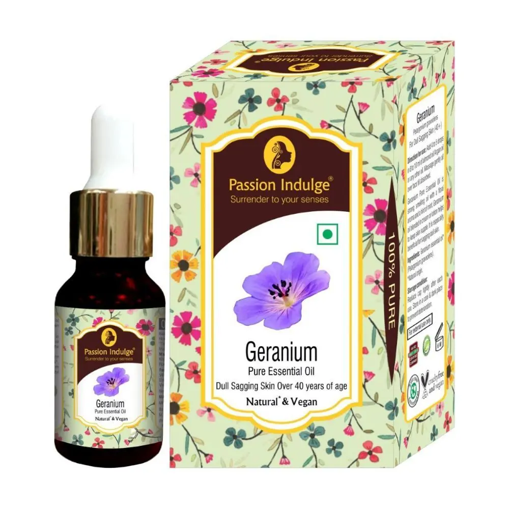 Passion Indulge GERANIUM Essential Oil for skin lightening and skin healer 10ML