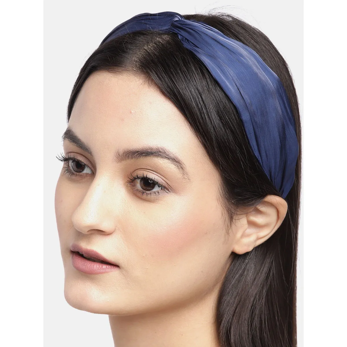 Blueberry Navy Blue Pleated Knot Hairband