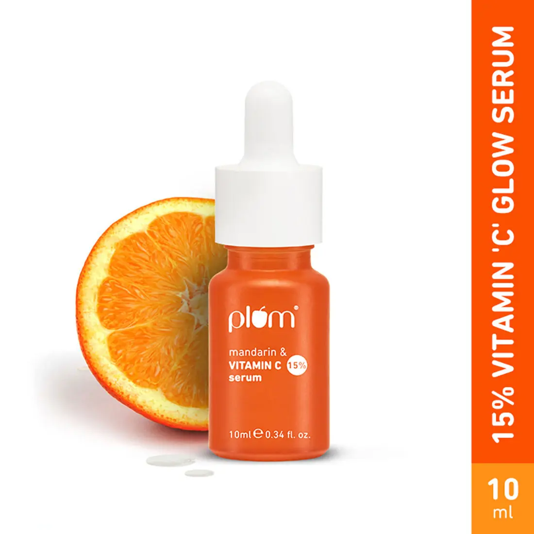 Plum 15% Vitamin C Face Serum | Boosts Glow | Reduces Dark Spots & Hyperpigmentation | with Pure Ethyl Ascorbic Acid | Lightweight & Quick-absorbing | Fragrance-Free | 10 ml