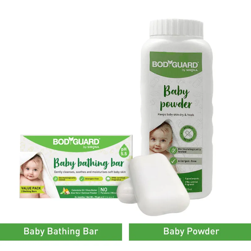 Bodyguard Baby Powder With Baby Bathing Bar