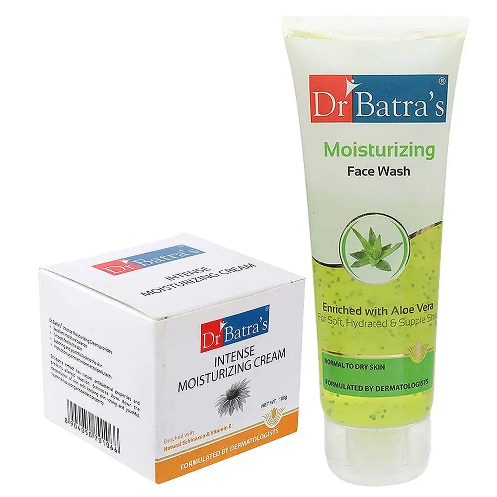 Dr Batra's Intense Moisturizing Cream & Moisturizing Face Wash Combo,  2 Piece(s)/Pack  Normal to Dry Skin