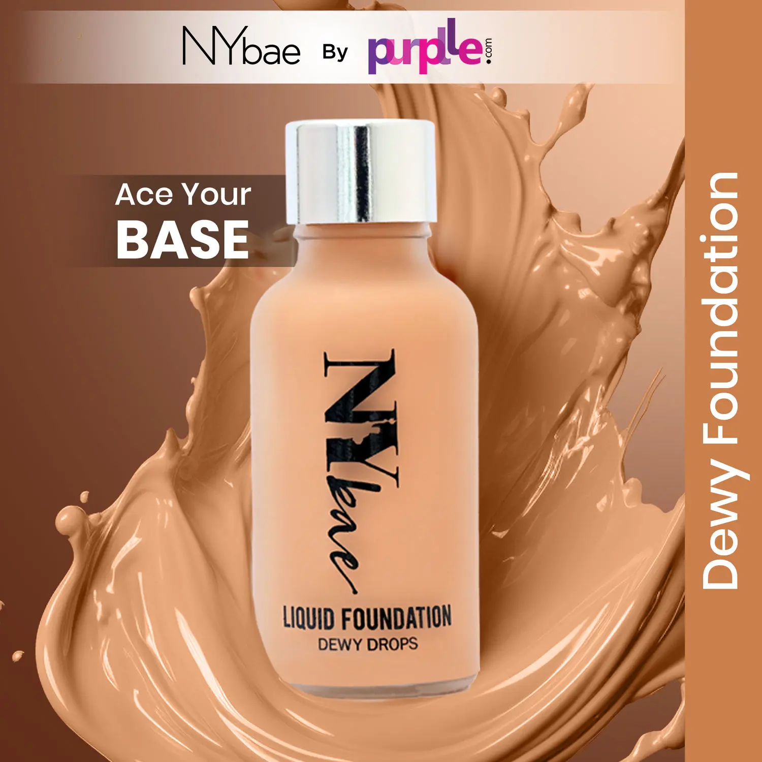 NY Bae Dewy Drops Foundation| Natural Finish | Everyday Glow |Lightweight Concealer | Moisturising - Espresso 07 (30 ml)