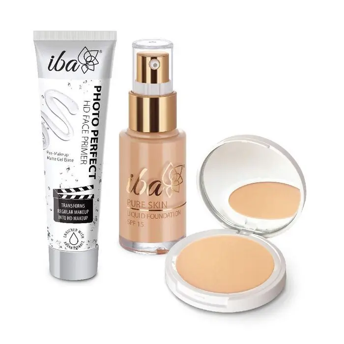 Iba Primer + Foundation + Compact Combo, Golden Beige