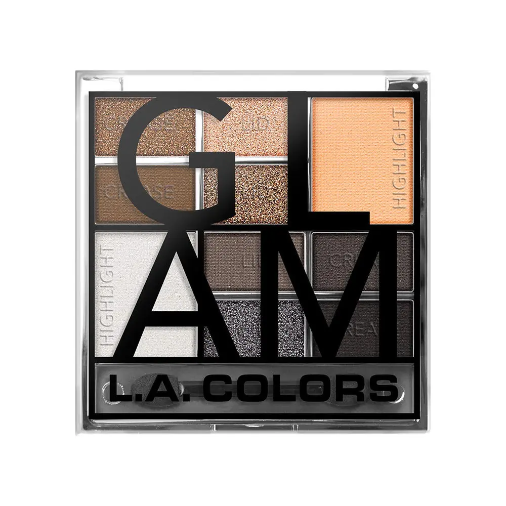 L.A. Colors 10 Color Eyeshadow Palette- cool glam 16 g