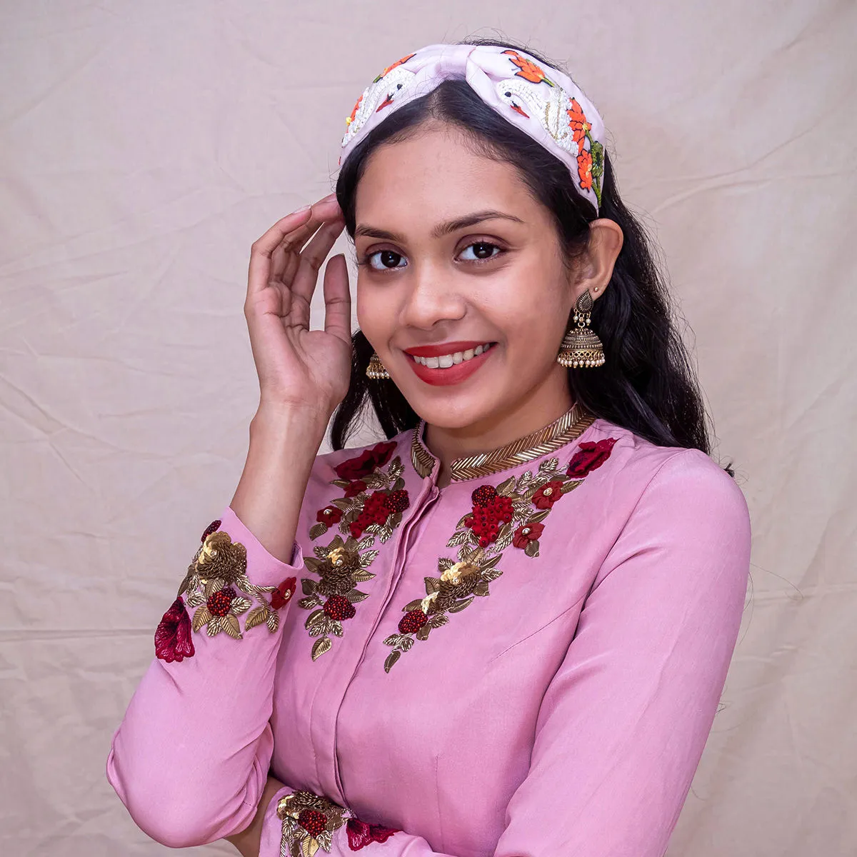 Diya Aswani Pink Swan Hairband