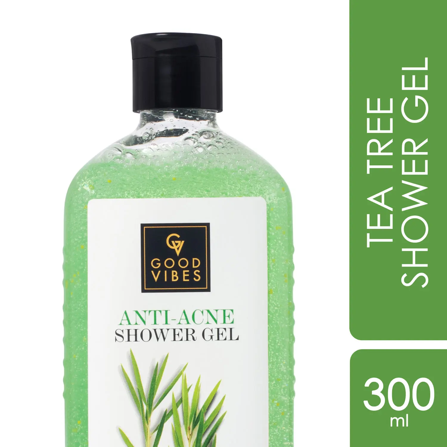 Good Vibes Tea Tree Anti-Acne Shower Gel, With Rosemary Leaf Oil | (Body Wash) Anti-Bacterial | Certified Fragrance (300 ml)