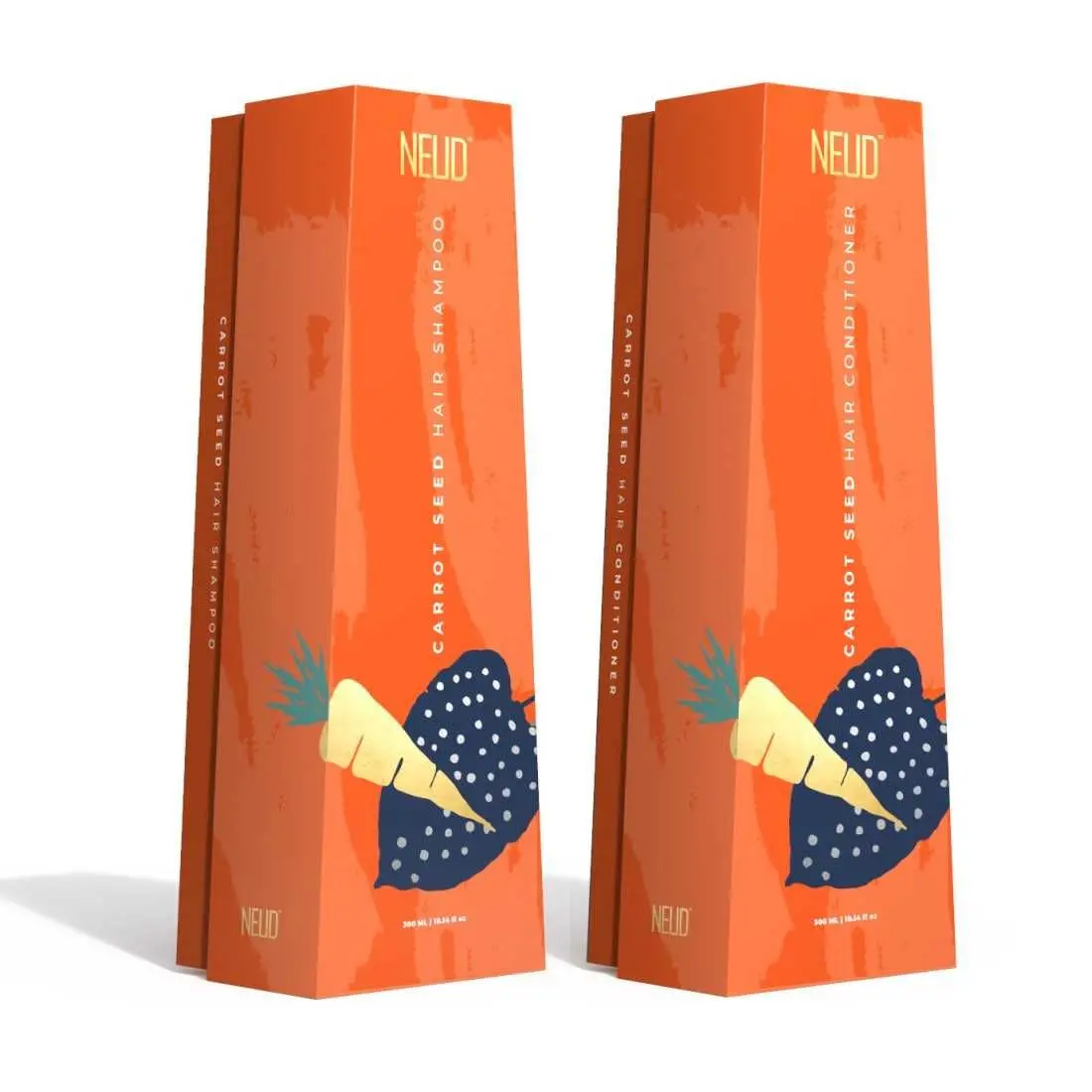 NEUD Carrot Seed Premium Shampoo & Hair Conditioner Combo for Men & Women (300 ml Each)