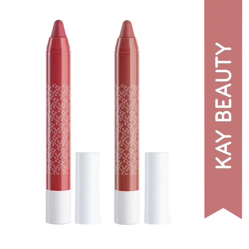 Kay Beauty Matteinee Matte Lip Crayon Lipstick Combo - Rom Com & Wee Hours