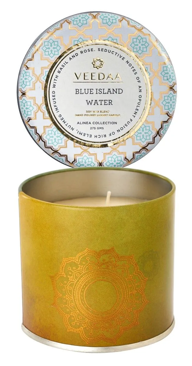 Veedaa Blue Island Water Mason Tin Scented Candle