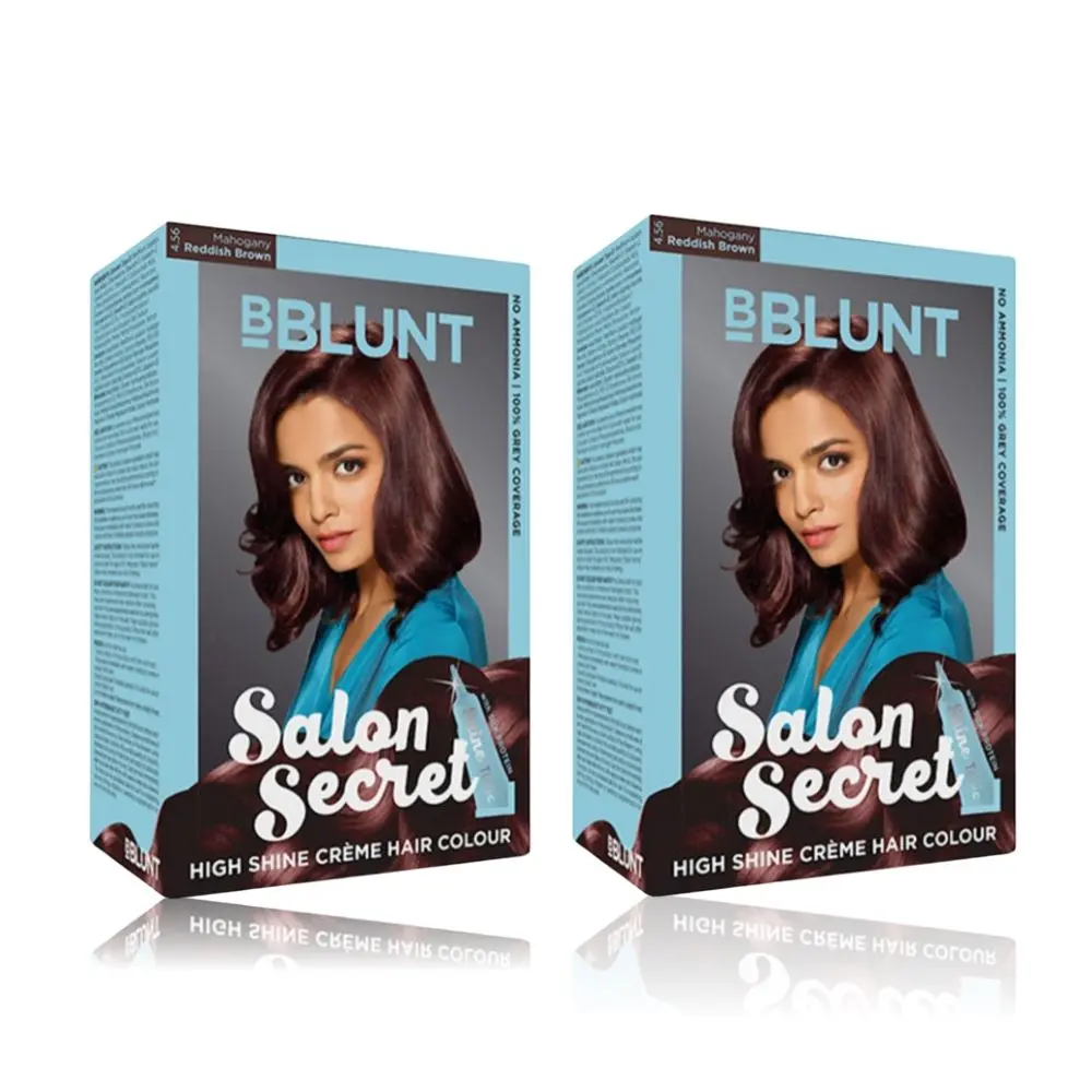 BBlunt Salon Secret High Shine Creme Hair Colour - Mahogany - Pack of 2