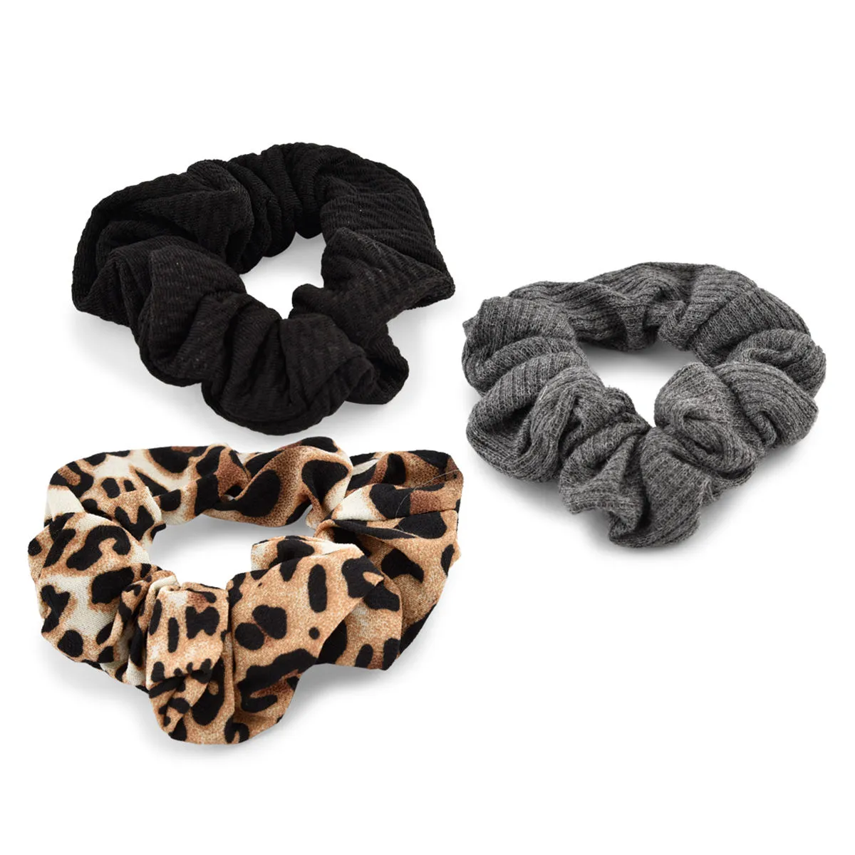 Toniq Set Of 3 Solid & Printed hair Scrunchie For Women(OAWXXH02)