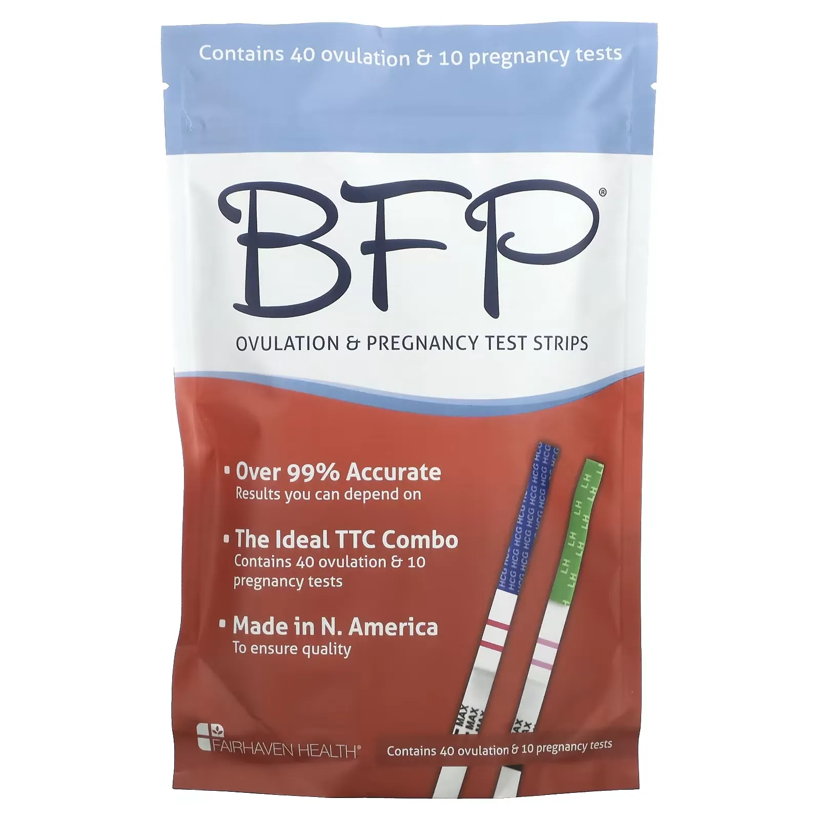 BFP, Ovulation & Pregnancy Test Strips, 40 Ovulation & 10 Pregnancy Tests