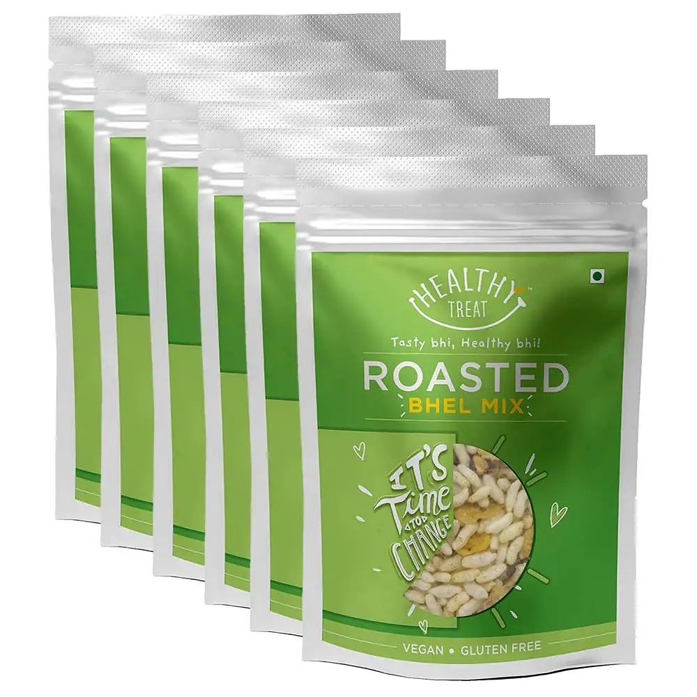 Healthy Treat Roasted Bhel Mix (Pack of 6),  Each 100g Unflavoured  0.600 kg