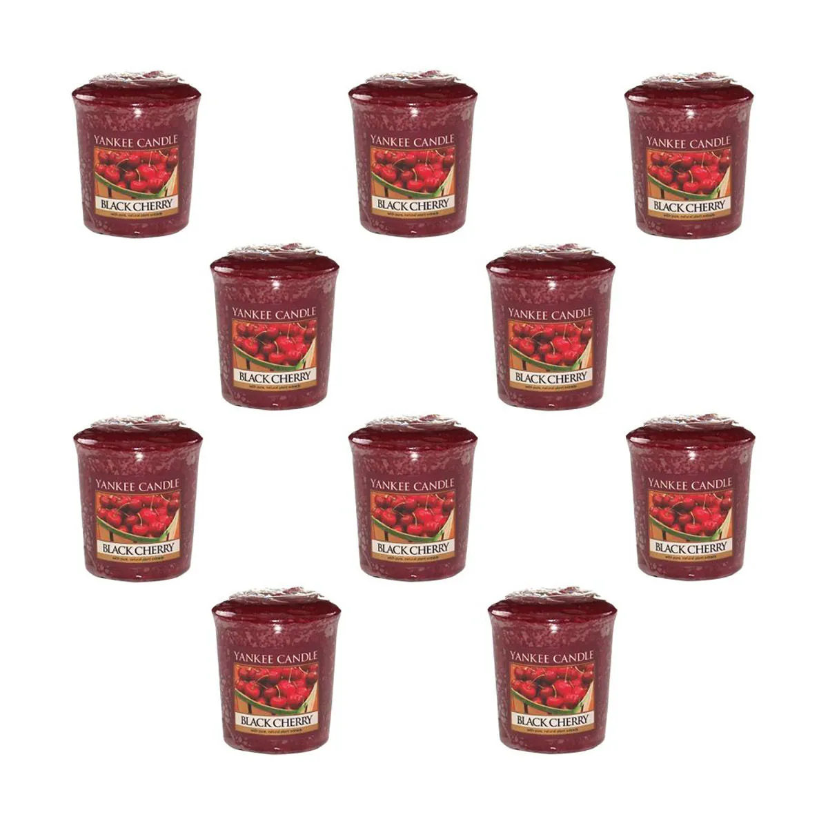 Yankee Candle Classic Votive Black Cherry Scented Candles - Pack of 10