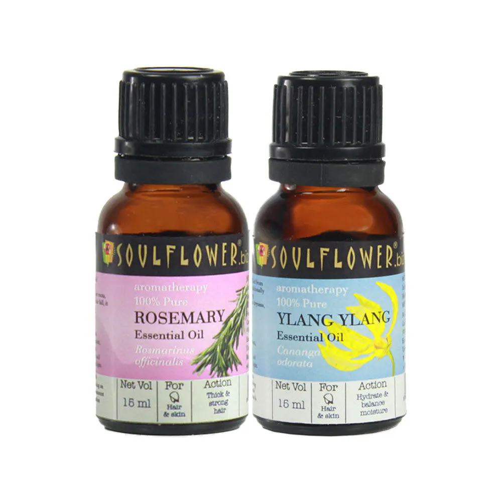 Soulflower Rosemary & Ylang Ylang Essential Oil Combo