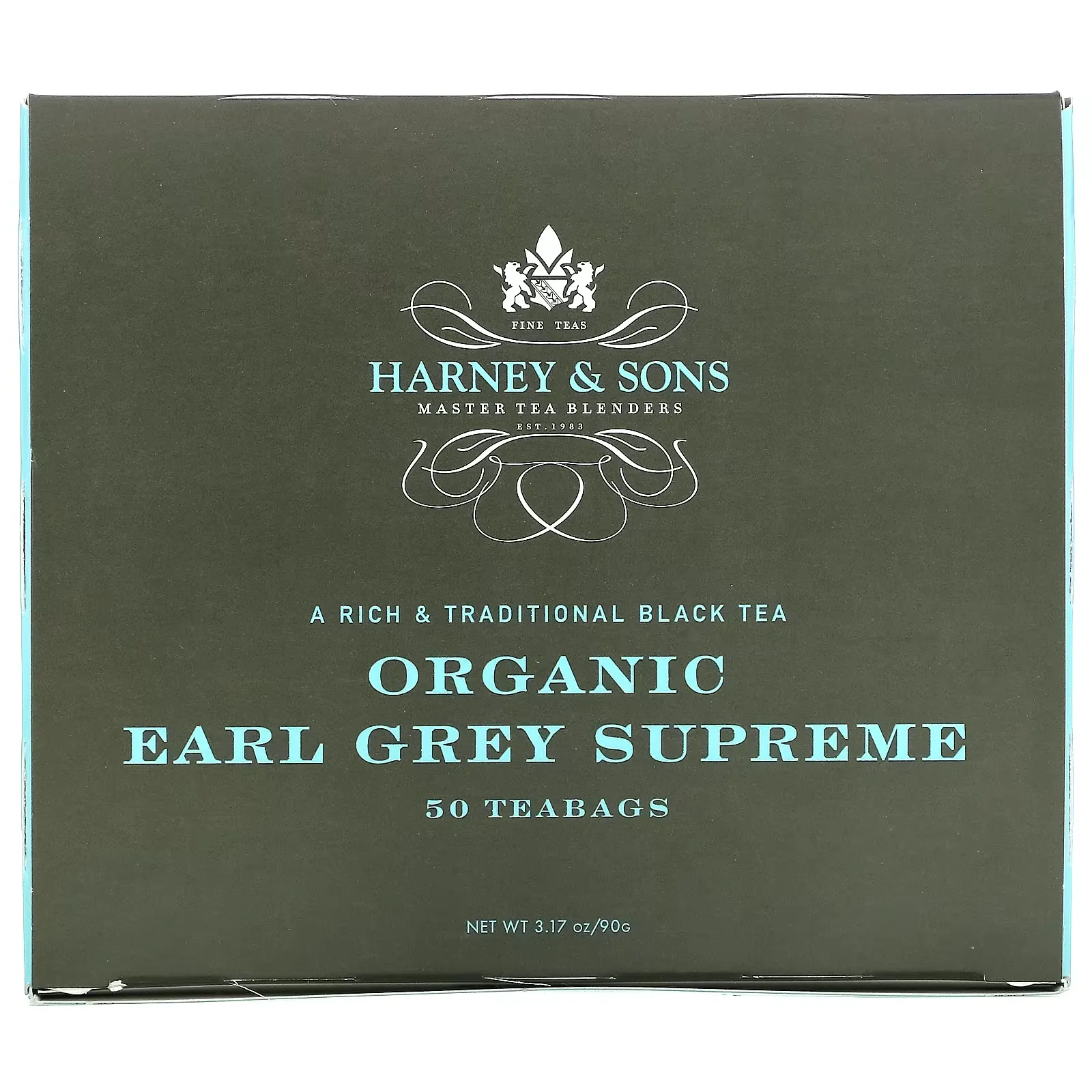 A Rich & Traditional Black Tea, Organic Earl Grey Supreme, 50 Tea Bags, 3.17 oz (90 g)