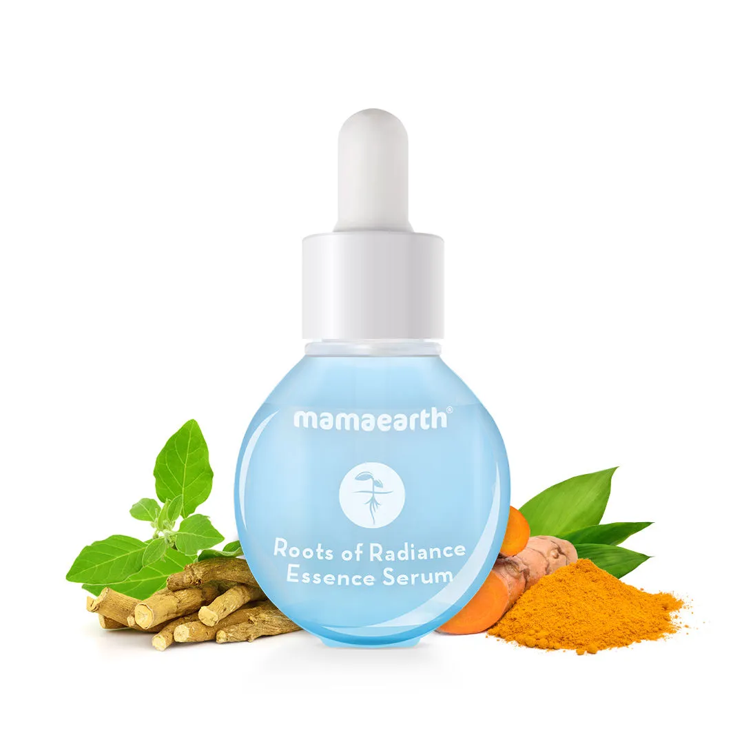 Mamaearth Roots Of Radiance Essence Serum, For Brighting Skin, With Ashwagandha & Turmeric