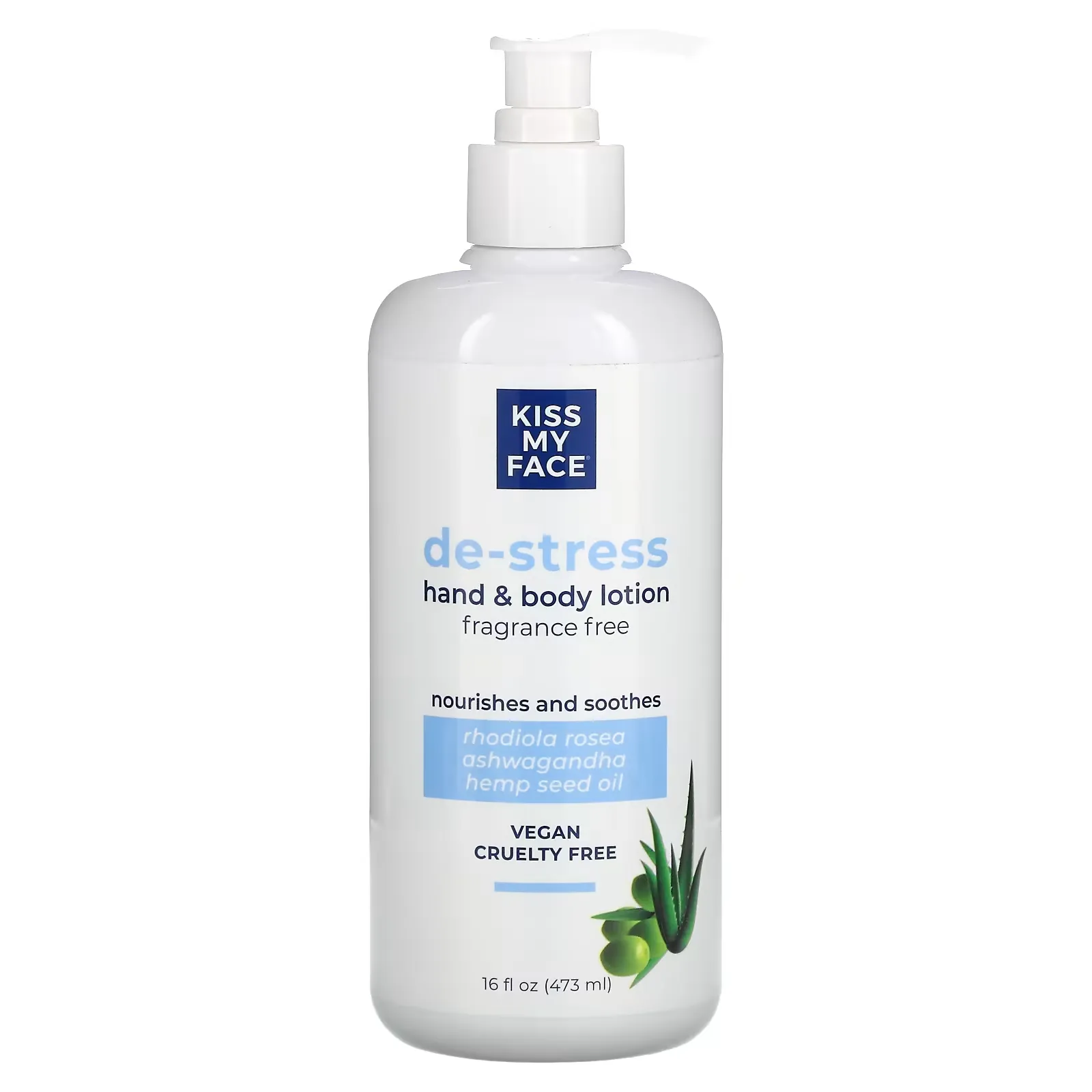 De-Stress Hand & Body Lotion, Fragrance Free, 16 fl oz (473 ml)