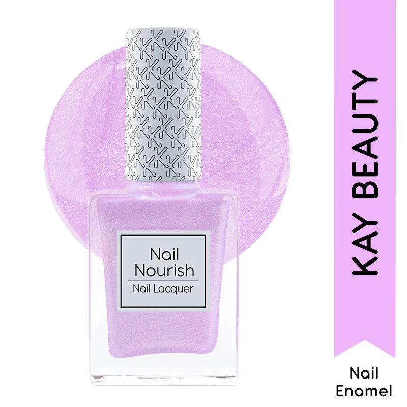 Kay Beauty Nail Nourish Glitter Pastel Nail Enamel Polish - Gazing Violet