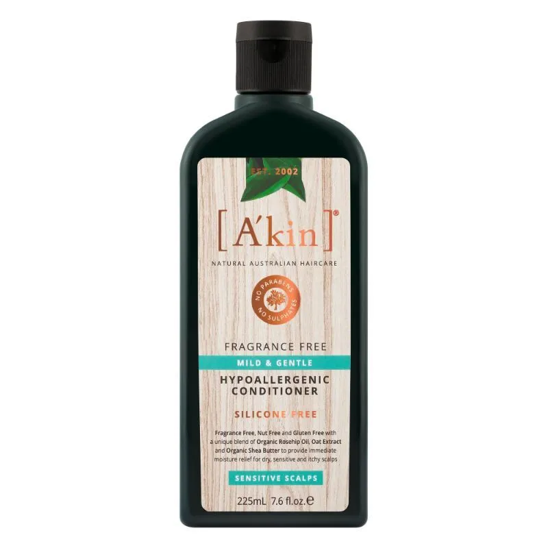 A'kin Natural Fragrance Free Mild & Gentle Hypoallergenic Conditioner