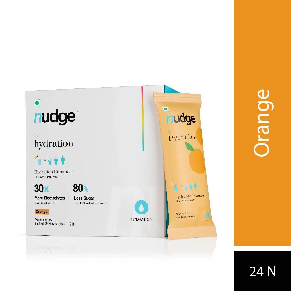 Nudge Hydration Enhancer - Electrolyte Drink Mix - Orange Flavour