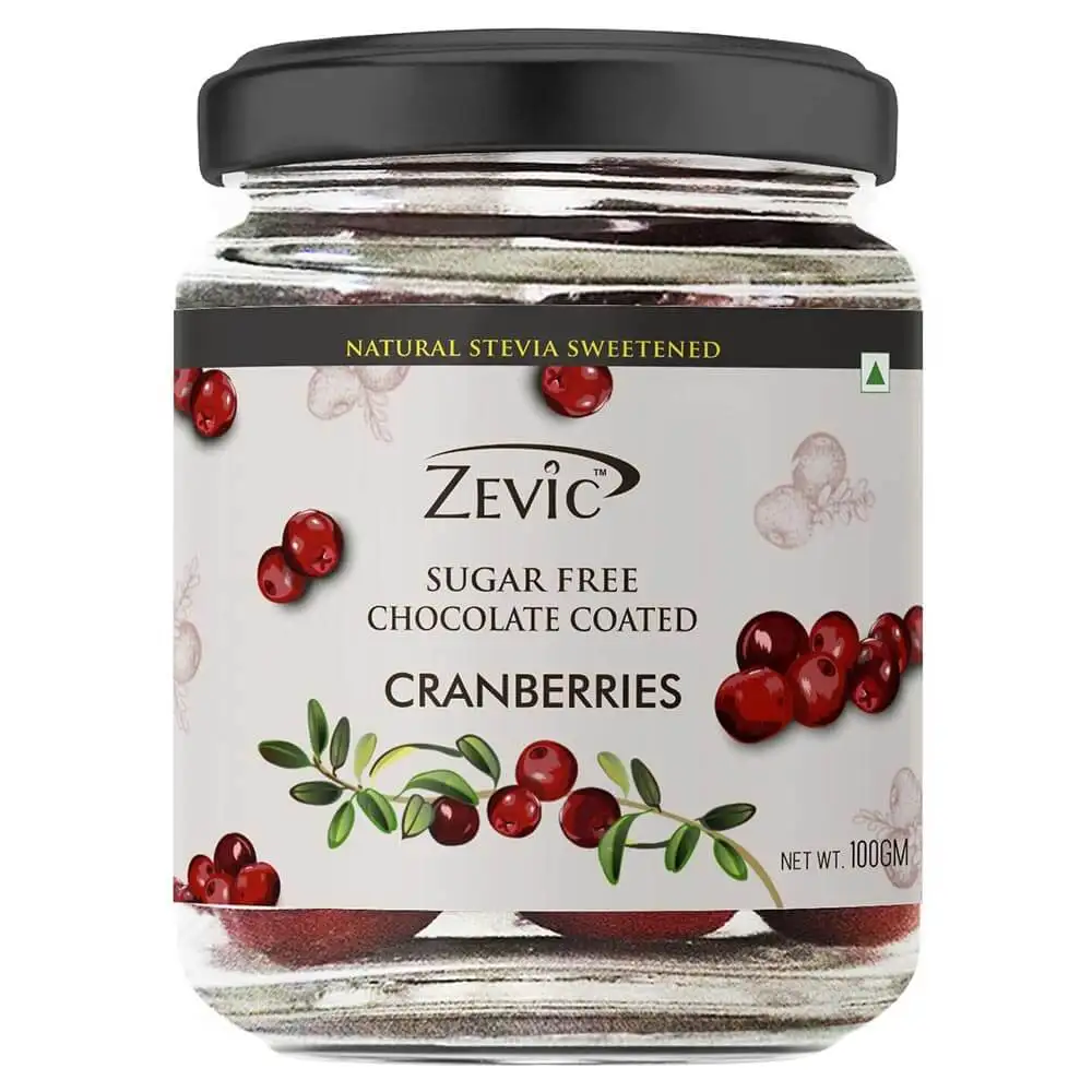 Zevic Sugar Free Chocolate Coated,  Cranberries  100 g